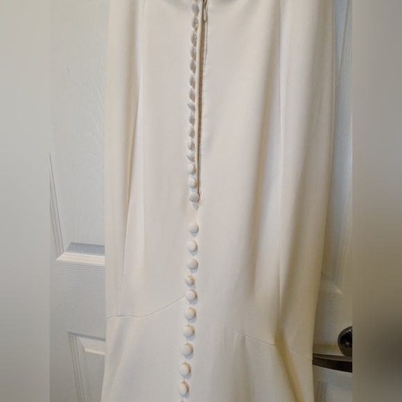 Justin Alexander Declan Square Neckline Stretch Crepe Gown with Low Back, NEW - Picture 6 of 11